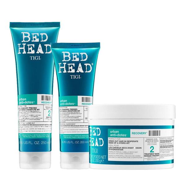 Shampoo 250ml + Condicionador 200ml + Máscara Bed Head Tigi Recovery 200g