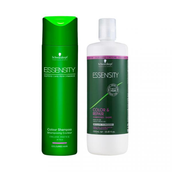 Shampoo 250ml e Condicionador 1L Cor e Reparação Essensity Schwarzkopf