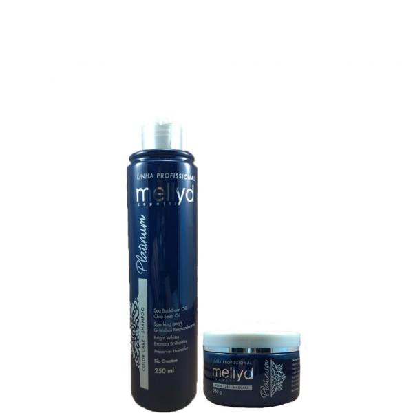Shampoo 250ml e Máscara 250g Platinum Color Care Mellyd