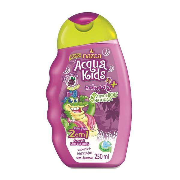 Shampoo Acqua Kids 2 em 1 Uva/aloe Vera - 250ml - Nazca Cosmeticos