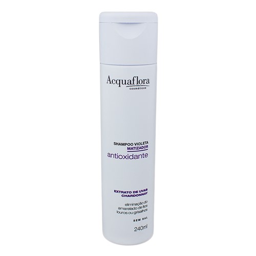 Shampoo Acquaflora Violeta Antioxidante Matizador Sem Sal com 240ml