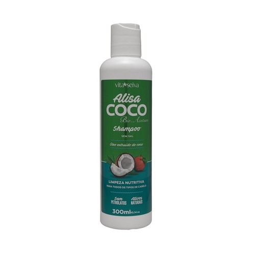 Shampoo Alisa Coco Vita Seiva 300 Ml (impeza Profunda no Couro Cabeludo Sem Agredir os Fios,)