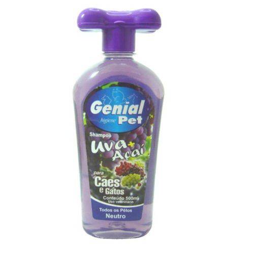 Shampoo Animal Genial Pet Neutro Uva e Açaí 500ml Cão e Gato