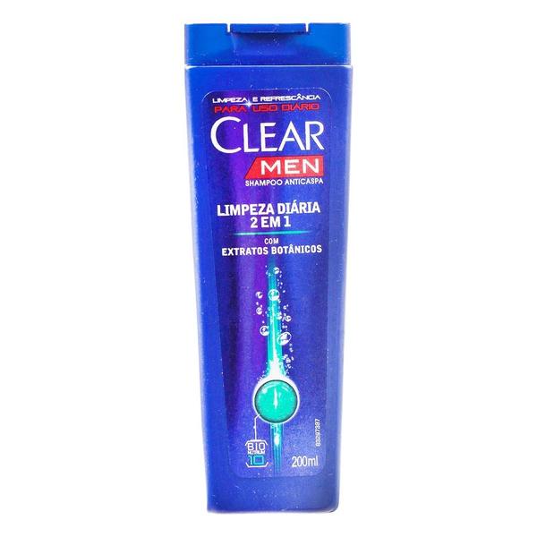 Shampoo Anti Caspa Limpeza Diária 2 em 1 Clean Clear 200Ml