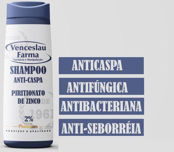 Shampoo Piritionato de Zinco 2% Anti Caspa 100ml - Venceslaufarma