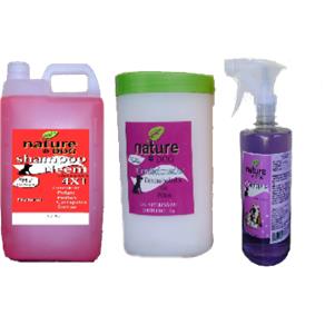 Shampoo Anti Pulgas 5 Litros + Condicionador 1 Kg + Colônia 500 Ml para Cães e Gatos - (kit Profissional Nature Dog)