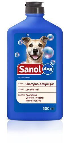 Shampoo Anti Pulgas para Cachorro Sanol Dog 500ml - Shampoo para Eliminar e Previnir Pulgas em Cães