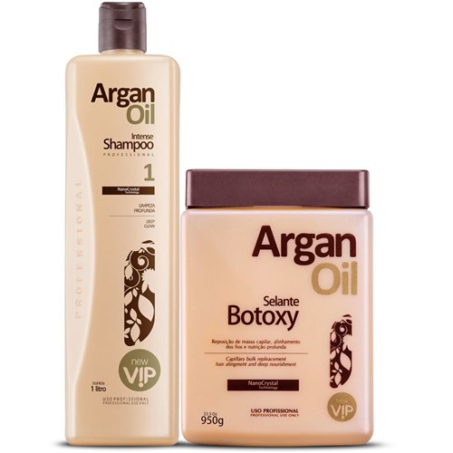 Shampoo Anti Resíduo Intense Argan Oil 1L + Argan Oil Botoxy Selante 9...