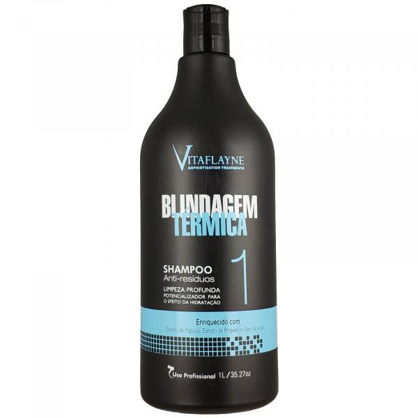 Shampoo Anti Resíduo Limpeza Profunda Blindagem Térmica Passo 1 1 Litro - Vitaflayne - Vitaflyne