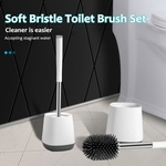 Cerda de silicone Suporte de escova de vaso sanitário Conjunto de base WC Banheiro Lavatório de limpeza