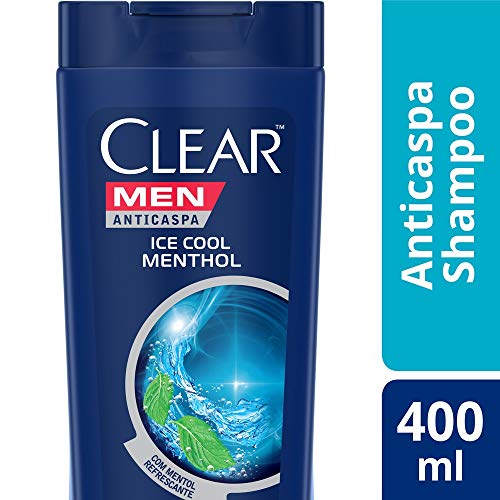 Shampoo Anticaspa Clear Men Ice Cool Menthol 400 Ml, Clear