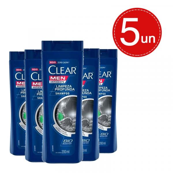 Shampoo Anticaspa Clear Men Limpeza Profunda 200ml Leve 5 Pague 3