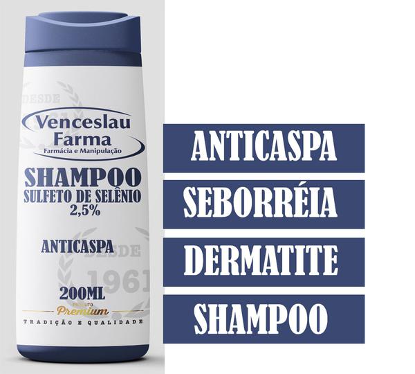 Shampoo Anticaspa de Sulfeto de Selênio 2,5% 200ml - Venceslaufarma