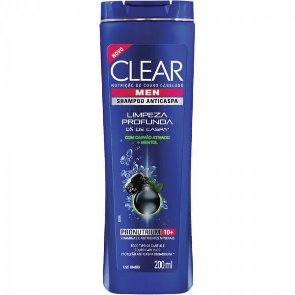 Shampoo Anticaspa Limpeza Profunda Men 200ml (Emb. Contém 3un.) - Clear