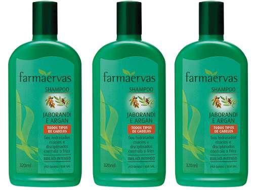 Shampoo Antifrizz Jaborandi e Argan 3 X 320ml - Farmaervas