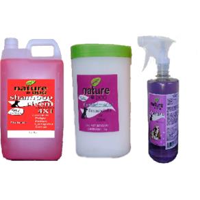 Shampoo Antipulgas 5 Litros + Condicionador 1 Kg + Colônia 500 Ml para Cães e Gatos - (kit Profissional Nature Dog)