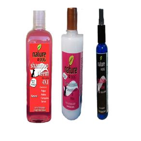 Shampoo Antipulgas 500 Ml + Condicionador 500 Ml + Colônia 120 Ml para Cães e Gatos - (kit Promocional Nature Dog)