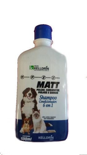 Shampoo Antipulgas Carrapatos Piolho Sarna Matt Cães Gatos - Kelldrin