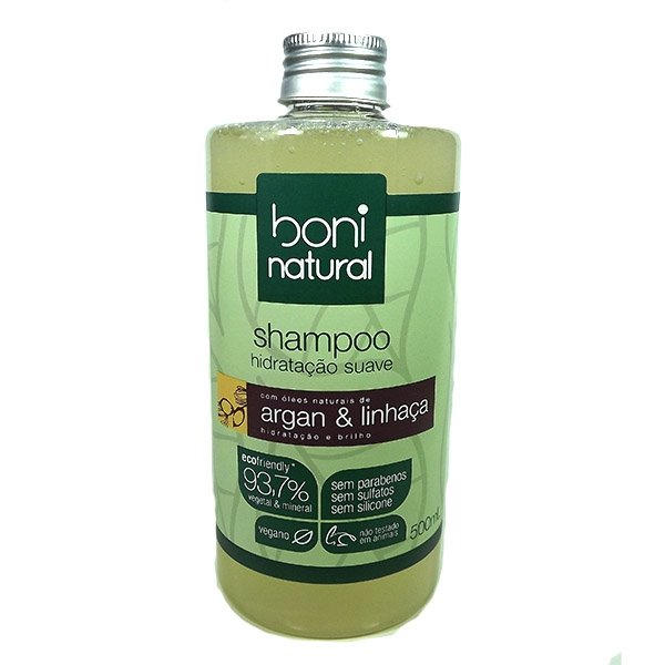 Shampoo Argan e Linhaça Boni Natural 500ml