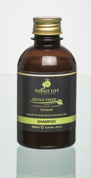 Shampoo Argila Verde Rarah Life 250ml Anti-inflamatório Combate a Oleosidade Excessiva Desintoxica o Couro Cabeludo