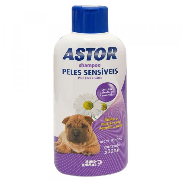 Shampoo Astor Peles Sensiveis para Cães e Gatos - 500 ML - Mundo Animal