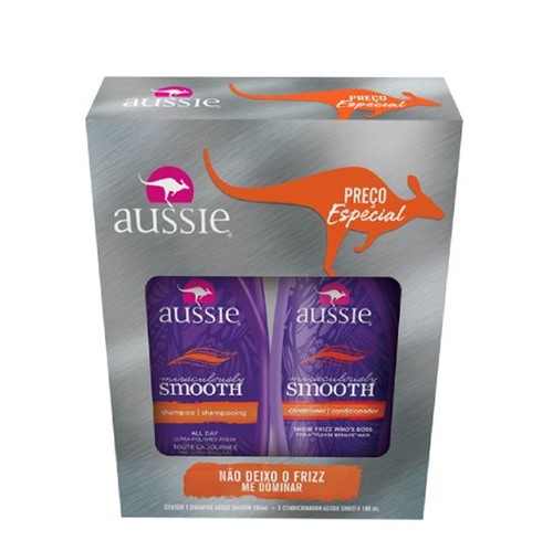 Shampoo Aussie Smooth 360ml + Condicionador Aussie Smooth 180ml Preço Especial