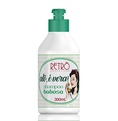 Shampoo Babosa Reconstrutor Alô é Vera Retrô Cosméticos 300ml
