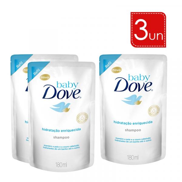 Shampoo Baby Dove Refil Hidratação Enriquecida 180Ml Leve 3 Pague 2