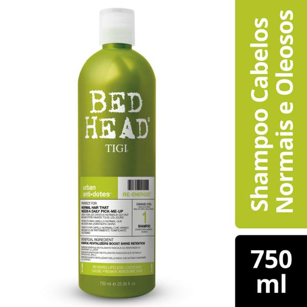 Shampoo Bed Head Re-Energize Cabelos Normais a Oleosos - Bed Head Tigi