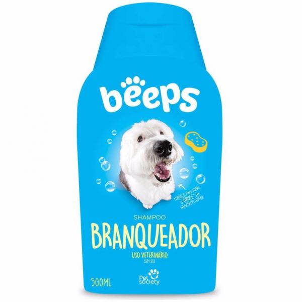 Shampoo Beeps Branqueador Sem Sal Pet Society 500ml