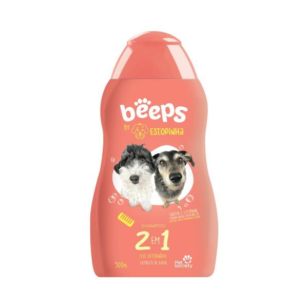 Shampoo Beeps By Estopinha 2 em 1 Pet Society 500ml Cães