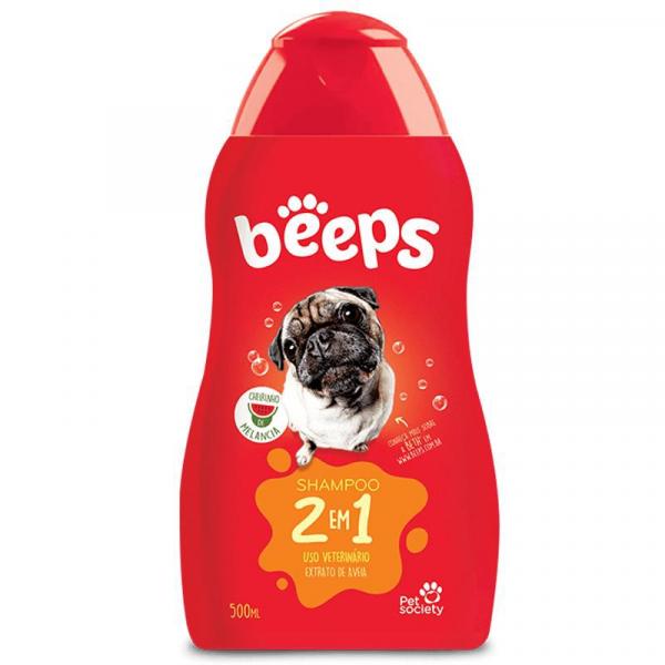Shampoo Beeps 2 em 1 Sem Sal Pet Society 500ml