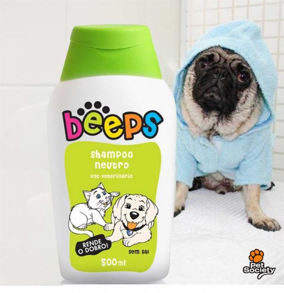 Shampoo Beeps Neutro Sem Sal 500ml Pet Society - Pet Society