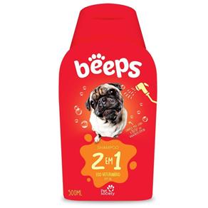 Shampoo Beeps Pet Society Pelos Curtos 2 em 1 - 500Ml