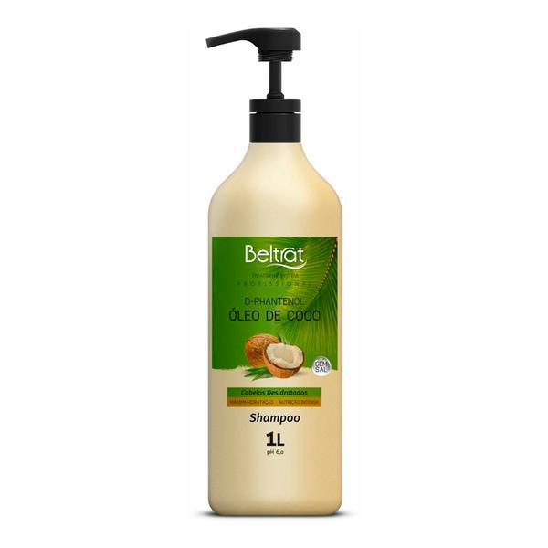 Shampoo Beltrat Profissional com Óleo de Coco e D-pantenol para Cabelos Desidratados 1 Litro Sem Sal