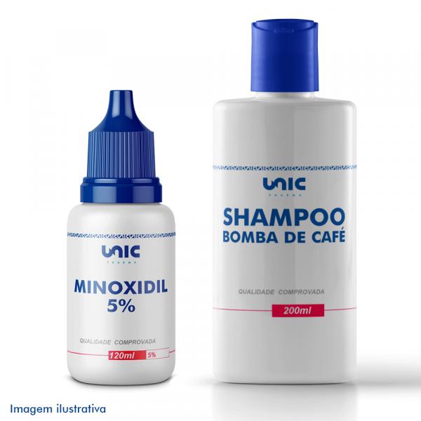 Shampoo Bomba de Café + Minoxidil 5 com Propilenoglicol 120ml - Unicpharma