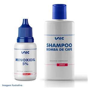 Shampoo Bomba de Café + Minoxidil 5% com Propilenoglicol 120ml
