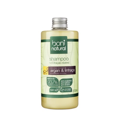 Shampoo Boni Natural Argan e Linhaça 500Ml