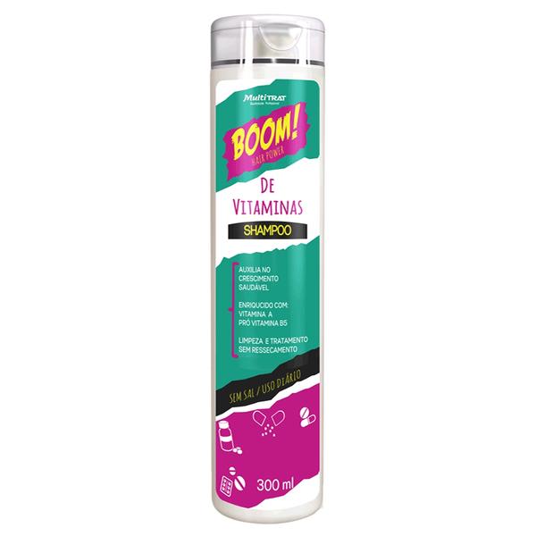 Shampoo BOOM Vitaminas a e Pró Vitamina B5 para Todo Tipo de Cabelo - Multitrat