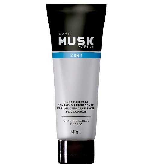 Shampoo Cabelo e Corpo Musk Marine 90Ml [Avon]