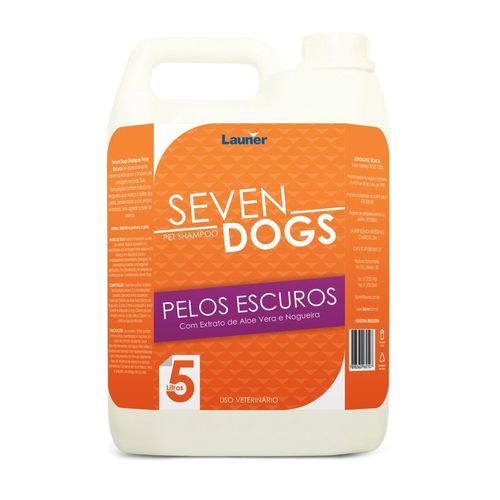 Shampoo Cachorro Pelos Escuros Seven Dogs 5 L