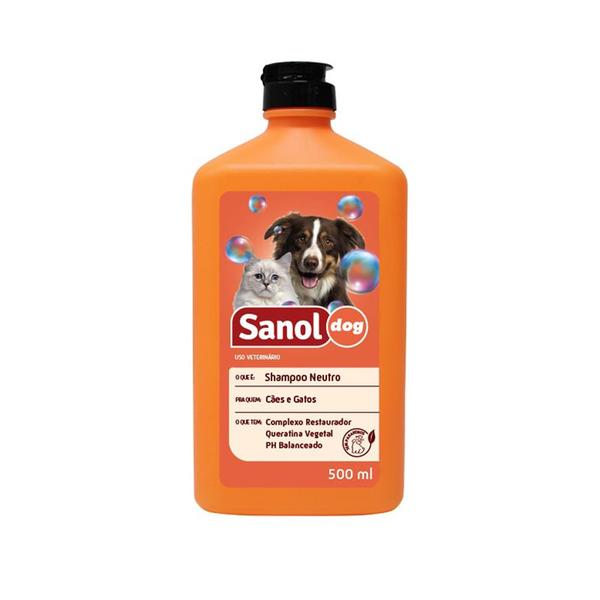 Shampoo Cão Neutro 500ml - Sanol - Caixa com 12 Unidades