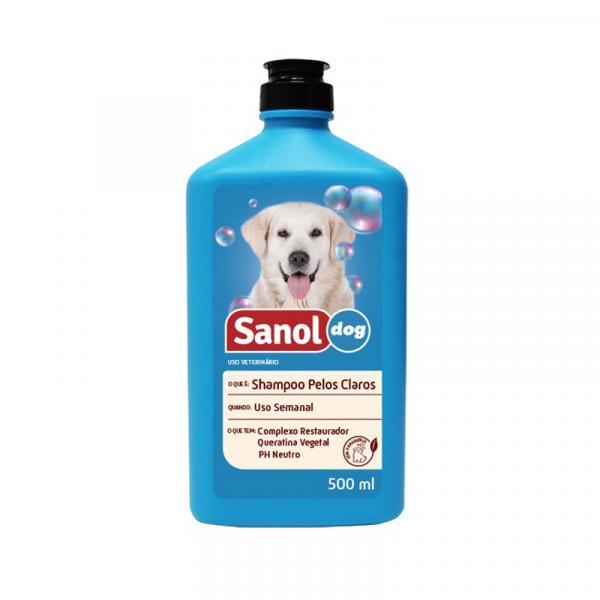 Shampoo Cão Pelo Claro 500ml - Sanol - Caixa com 12 Unidades