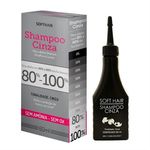 Shampoo Cinza 80% a 100% dos Fios Brancos 60ml C/3 Unidades