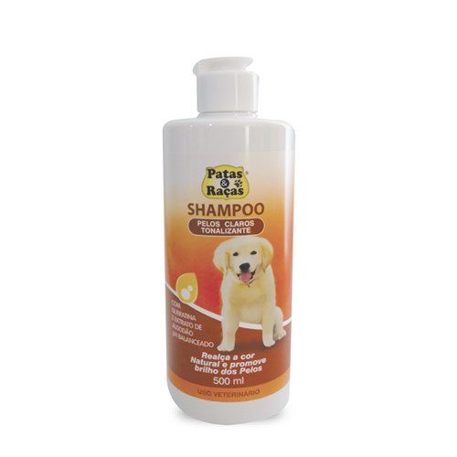 Shampoo Claros Tonalizantes para Cães 500Ml - Patas e Raças