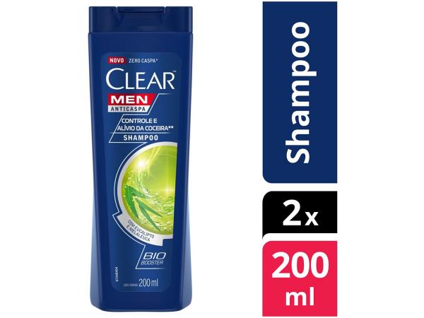 Shampoo Clear Anticaspa - Controle e Alívio da Coceira 200ml 2 Uunidades