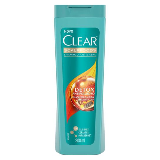 Shampoo Clear Anticaspa Detox Antipoluição 200ml