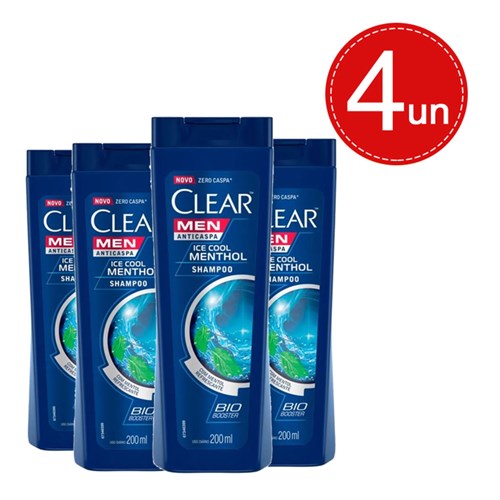 Shampoo Clear Anticaspa Ice Cool Menthol 200Ml Leve 4 Pague 2