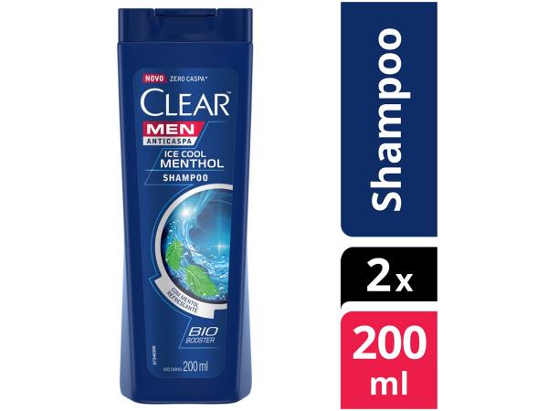Shampoo Clear Anticaspa Ice Cool Menthol - 200ml 2 Unidades