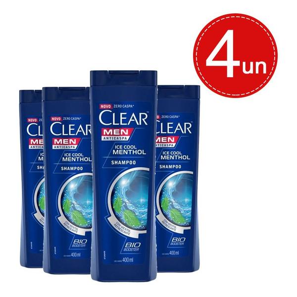 Shampoo Clear Anticaspa Ice Cool Menthol 400ml Leve 4 Pague 2